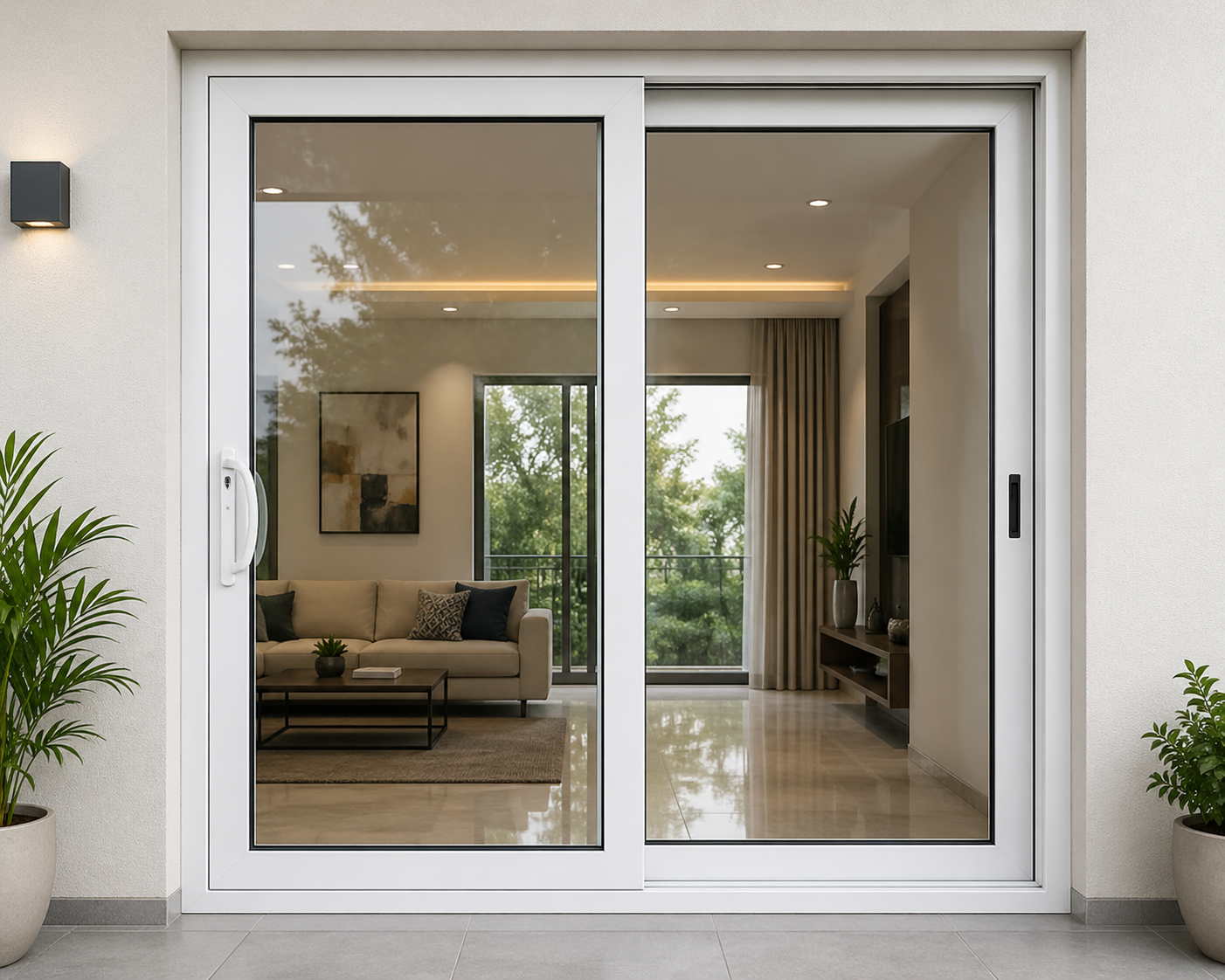 uPVC sliding doors in Coimbatore — smooth-gliding design ideal for balconies and patios in modern homes and apartments